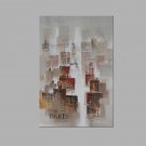 IARTS Modern Abstract Paris City Architecture Scenery Handmade Oil Painting On Canvas with Stretch