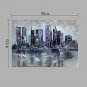 IARTS Modern Abstract Modern City Architecture Night Scenery Handmade Oil Painting On Canvas with