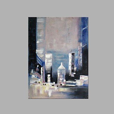 IARTS Hand Painted Abstract Oil Painting The Modern Bright Yellow & Pink Blue Colored Picture with
