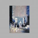 IARTS Hand Painted Abstract Oil Painting The Modern Bright Yellow & Pink Blue Colored Picture with