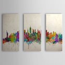 Hand-Painted Abstract / Abstract Landscape Three Panels Canvas Oil Painting For Home Decoration