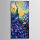 Hand-Painted Abstract Peacock Wall Art Oil Painting For Home Decoration Ready to Hang