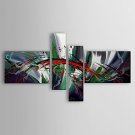 Ready to Hang Stretched Frame Hand-Painted Abstract Oil Painting 4 piece/set Canvas Wall Art Home