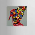 Modern Abstract Pure Handpainted Oil Painting Frameless Decorative High-heeled shoes Pop Art Ready