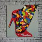 Modern Abstract Pure Handpainted Oil Painting Frameless Decorative High-heeled shoes Pop Art Ready