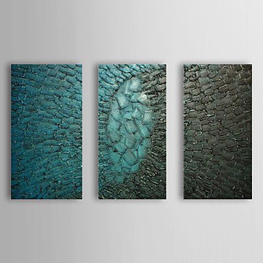 Hand-Painted Abstract Three Panels Canvas Oil Painting For Home Decoration