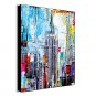 Hand Painted Oil Painting Abstract Buildings Painting with Stretched Framed Ready to Hang