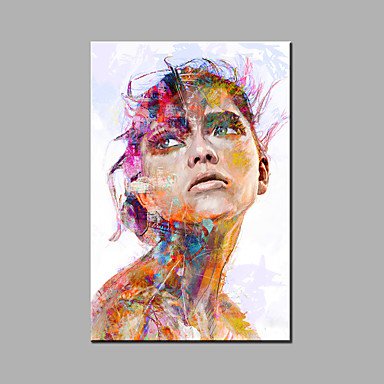 Hand-Painted Abstract / Abstract Portrait 100% Hang-Painted Oil Painting,Modern / Classic One Pane