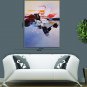 Hand-Painted Abstract Vertical Panoramic,Artistic Abstract Cool One Panel Canvas Oil Painting For