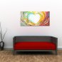 VISUAL STARAbstract Love Handmade Painting Modern Heart Shape Wall Art Ready to Hang