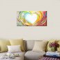 VISUAL STARAbstract Love Handmade Painting Modern Heart Shape Wall Art Ready to Hang