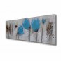 Stretched (Ready to hang) Hand-Painted Oil Painting 48"x16" Canvas Wall Art Modern Abstract Blue T