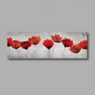 Stretched (Ready to hang) Hand-Painted Oil Painting 48"x16" Canvas Wall Art Modern Abstract Flower