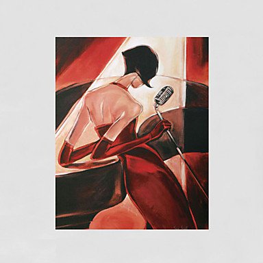 Hand-Painted Abstract / People / NudeModern One Panel Canvas Oil Painting For Home Decoration