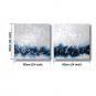 Ready to Hang Hand-Painted Oil Painting on Canvas Wall Art Abstract Contempory Blue White Abstract