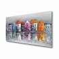 Stretched (Ready to hang) Hand-Painted Oil Painting 40"x20" Canvas Wall Art Modern Abstract Buildi