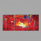Handpainted oil Paintings Abstract Red Wall Art Home Decor Stretchered Frame Ready to Hang