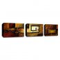 Hand-Painted Abstract Horizontal Panoramic Three Panels Canvas Oil Painting For Home Decoration
