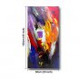 Ready to hang Stretched Hand-Painted Oil Painting Canvas 40"x20" Wall Art Abstract Purple Yellow