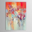 IARTSHand Painted Oil Painting Abstract Red Flower with Stretched Frame