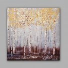 Hand-Painted Abstract / Tree Classic/Modern One Panel Canvas Oil Painting For Home Decoration