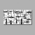 Stretched (Ready to hang) Hand-Painted Oil Painting 100cmx50cm Canvas Wall Art Modern Abstract Bla