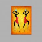 Hand-painted Abstract African Nude women Oil Painting Wall Art with Stretched Frame
