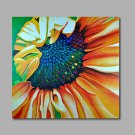 Ready to Hang Stretched Hand-Painted Oil Painting Canvas Wall Art Pop Art Yellow Sunflowers One Pa