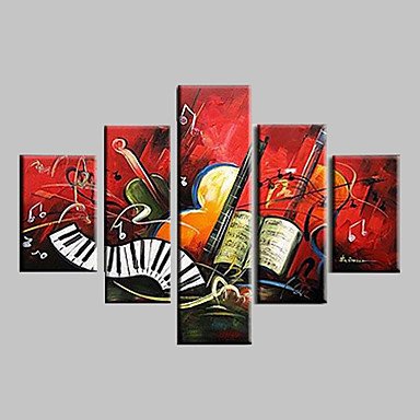Hand-Painted Abstract Landscape Fantasy Abstract Landscape Any Shape,Modern Five Panels Canvas Oil