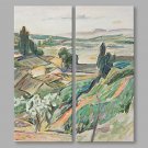 IARTS Hand Painted Abstract Oil Painting Landscape View Set of 2 with Stretched Frame Handmade Oil