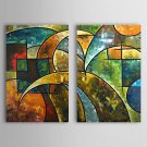 Hand-Painted Abstract Two Panels Canvas Oil Painting For Home Decoration