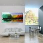 Hand-Painted Color Tree Abstract Landscape Modern Oil Painting On Canvas One Panel Ready To Hang