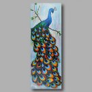Hand-Painted Oil Painting on Canvas Wall Art Heavy Oils Animals Peacock Birds Home Deco One Panel