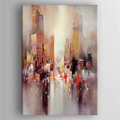 Hand-Painted Abstract Vertical,Classic Traditional One Panel Oil Painting For Home Decoration