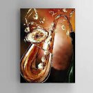 Hand Painted Oil Painting Red wine Sax Restaurant Bar Wall Art Decoration with Stretched Framed