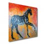 Stretched (ready to hang) Hand-Painted Oil Painting 24"x24" Canvas Wall Art Modern Animals Horses