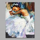 White Color  Ballerina Girl Rest Moment Acrylic Painting Canvas Art Framed With Stretcher 2 size F