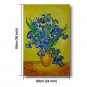 Hand-Painted Abstract Oil Painting Canvas Van Gogh repro Blue Irises in Vase Home Deco one Panel