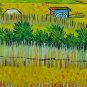 Hand-Painted Abstract Oil Painting Canvas Van Gogh repro Harvest Farm Autumn Home Deco one Panel