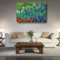 Hand-Painted Abstract Oil Painting Canvas Van Gogh repro Blue Irises Field Home Deco one Panel