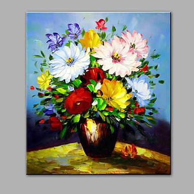 Hand-Painted Abstract The Lush Flowers  Modern One Panel Canvas Oil Painting For Home Decoration