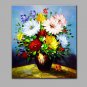Hand-Painted Abstract The Lush Flowers Modern One Panel Canvas Oil Painting For Home Decoration