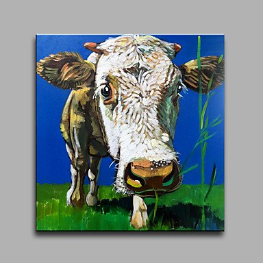 Hand-Painted Abstract Animal Square,Modern One Panel Canvas Oil Painting For Home Decoration