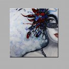 Hand-Painted Abstract Abstract Portrait Square,Modern One Panel Canvas Oil Painting For Home Decor