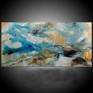 Hand-Painted Abstract / Fantasy 100% Hang-Painted Oil Painting,Modern / Mediterranean One Panel Ca