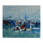 IARTS Abstract Landscape Oil Painting Blue Artwork Canvas Poster Stretchered Ready to Hang
