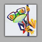 Hand-Painted Abstract Animal Square Modern One Panel Canvas Oil Painting For Home Decoration