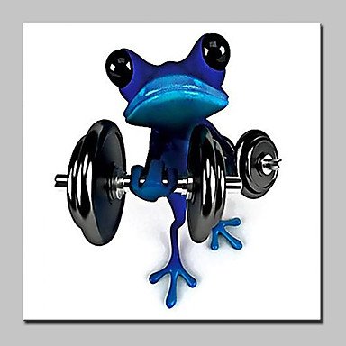 Modern Abstract Hand Painted Animal Frog Oil Painting On Canvas Wall Art With Stretched Frame Read