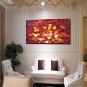 Hand-Painted Abstract Landscape Modern Blooming Roses Flowers Oil Painting On Canvas Ready To Hang