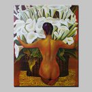 Handmade Oil Painting On Canvas Lily Flower Nude Wall Paintings For Living Room Home Decor Whit Fr